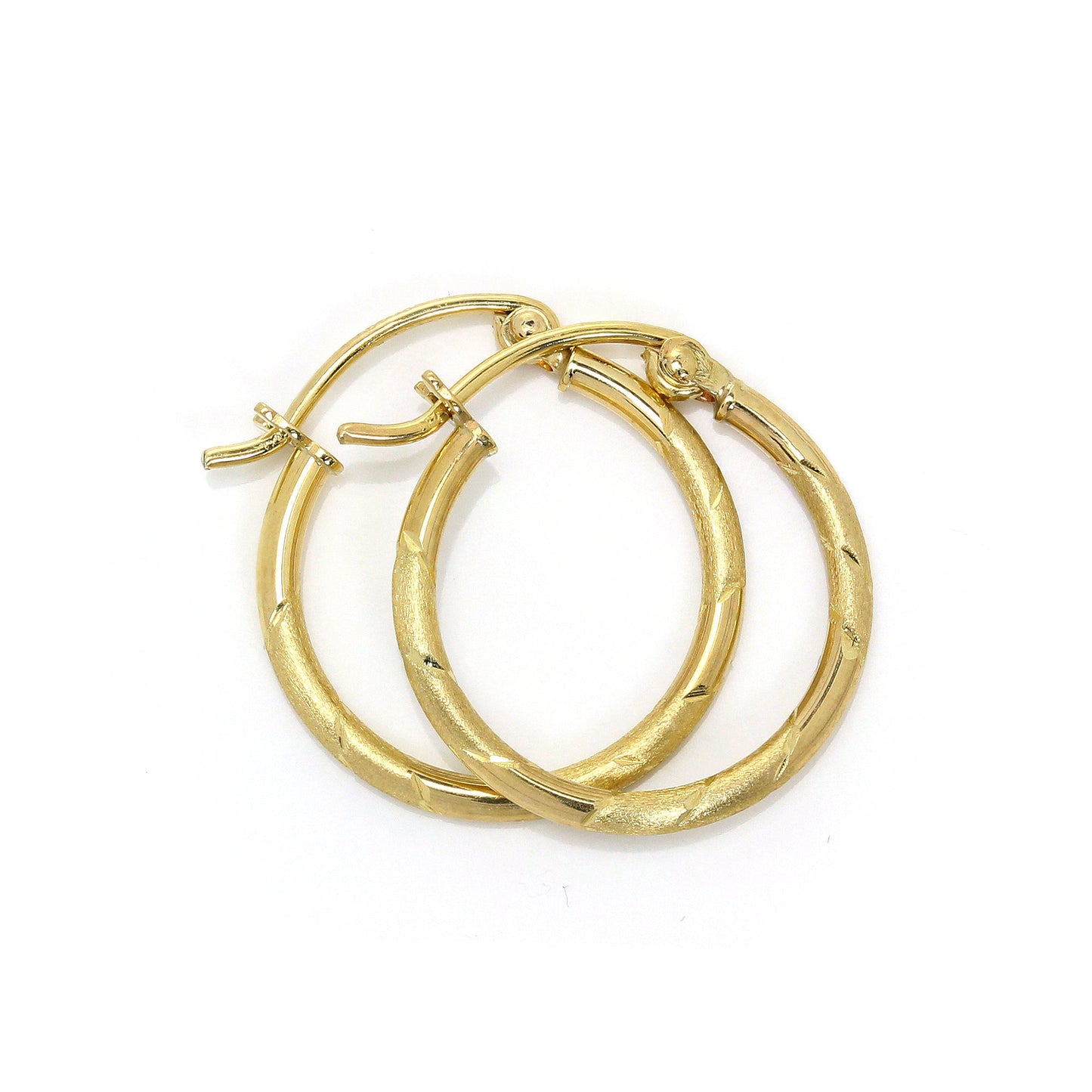 Boucles d'oreilles créoles dormeuses à motifs en or 9 carats de 15 mm