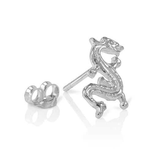 Boucle d'oreille à tige en argent sterling pour homme, motif dragon
