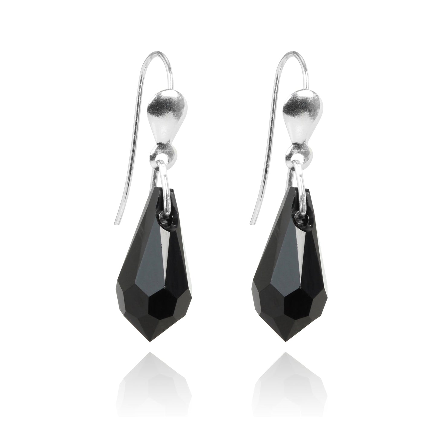 Boucles d'oreilles pendantes en argent sterling et cristal - 6 couleurs