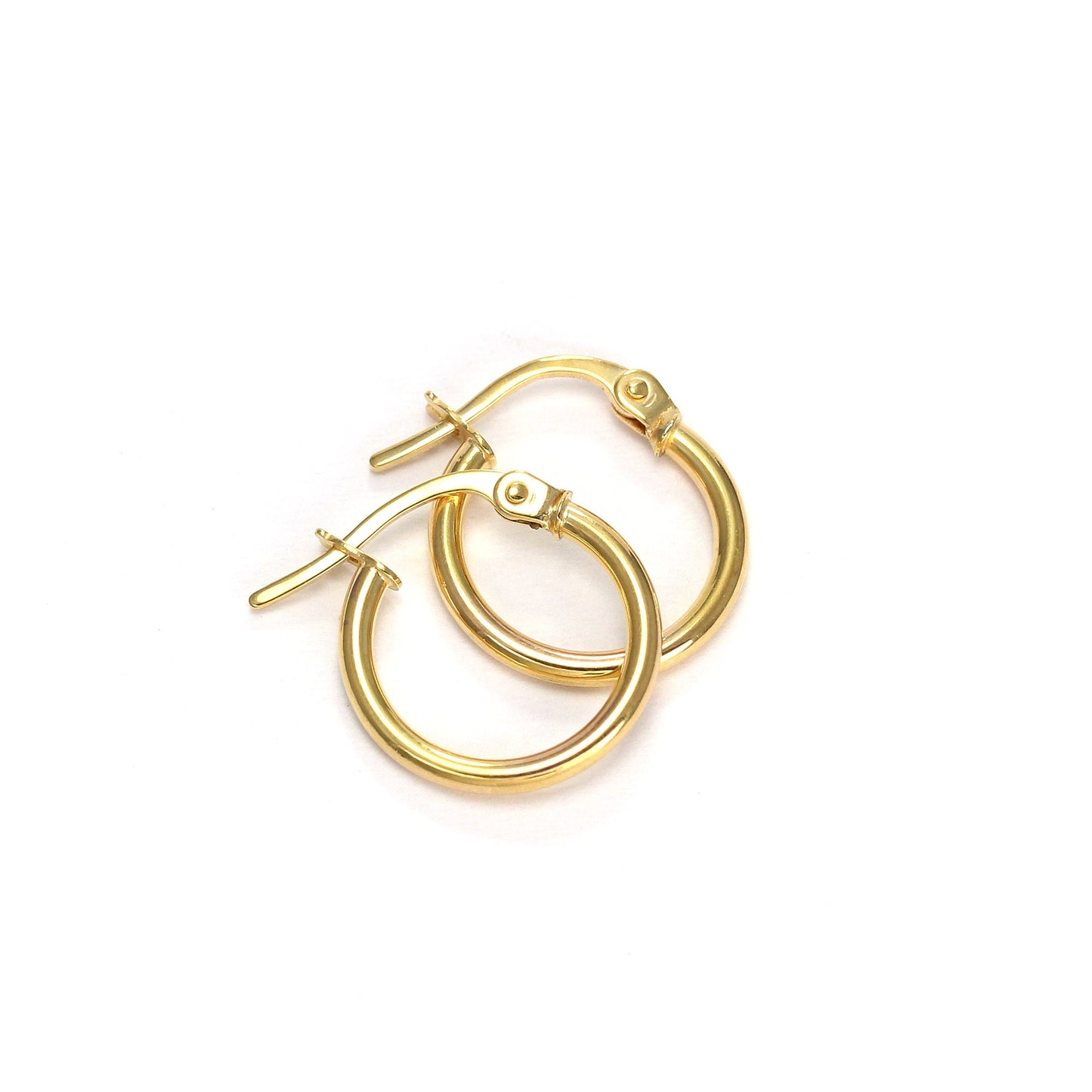 Boucles d'oreilles créoles à clipser en or 9 carats - 10 mm - 24 mm