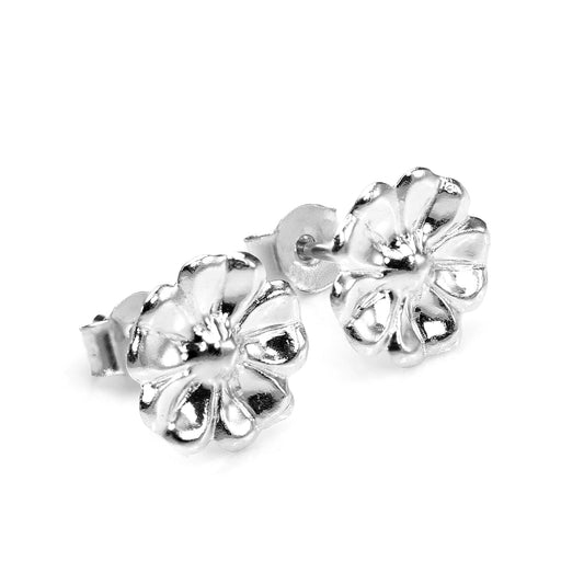 Boucles d'oreilles à tige en argent sterling avec fleurs