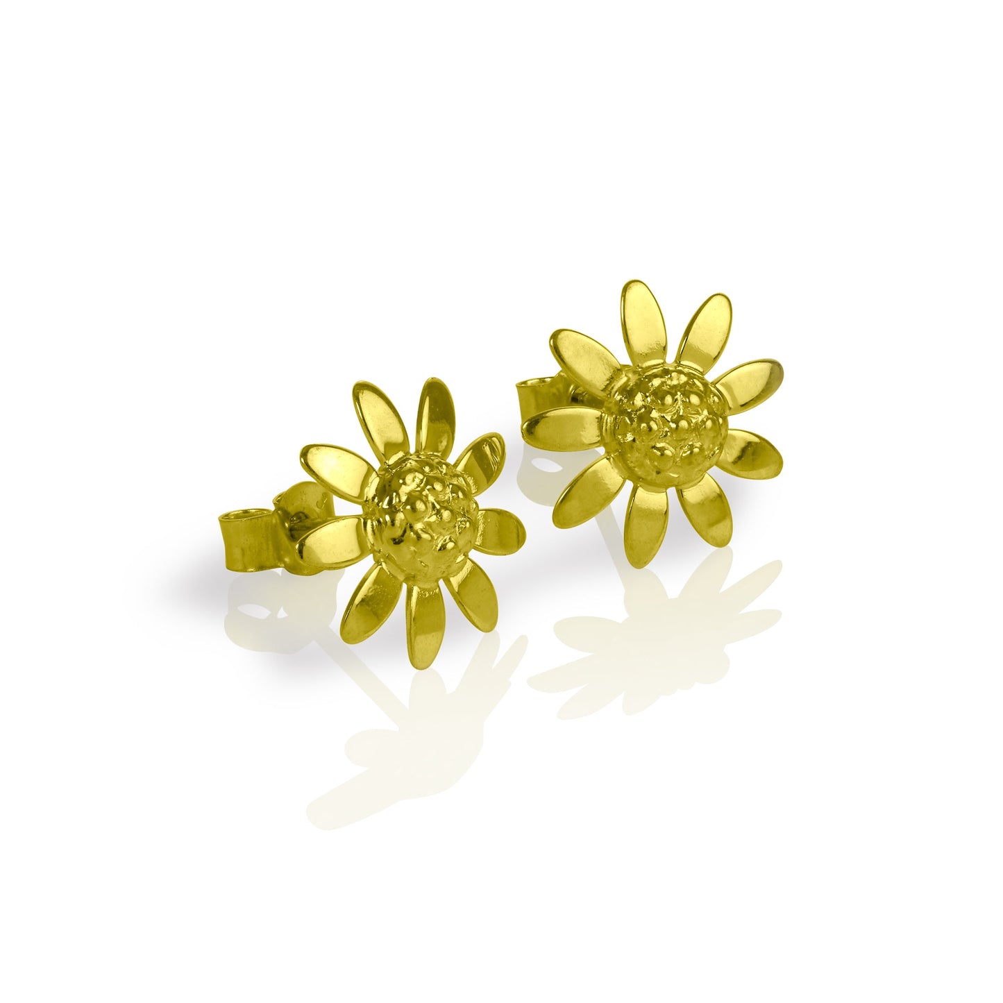 Boucles d'oreilles à tige tournesol en or 9 carats