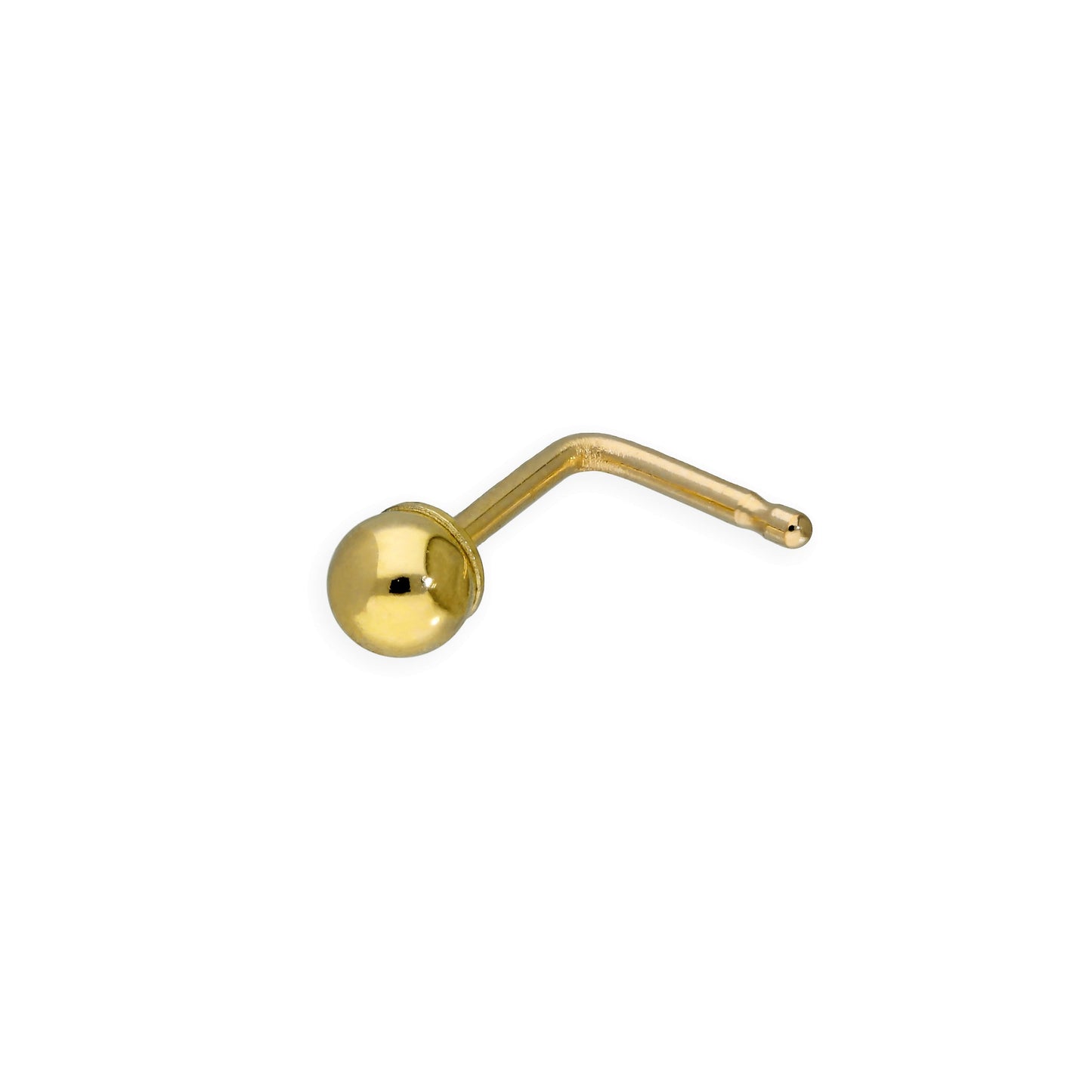 Clou de nez boule en or 9 carats de 2 mm, calibre 22