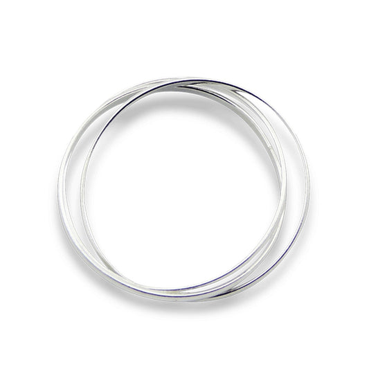 Bagues triples entrelacées en argent sterling