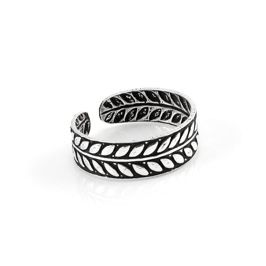 Bague d'orteil réglable en argent sterling avec couronne de laurier de 5 mm