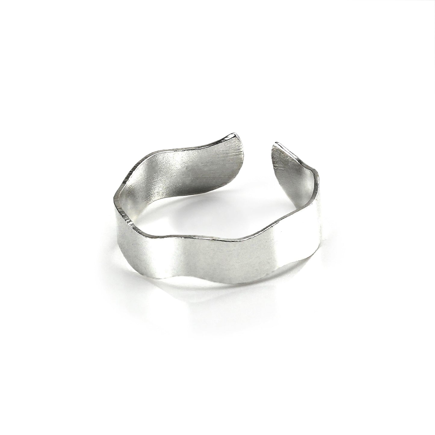 Bague d'orteil ondulée réglable en argent sterling de 5 mm