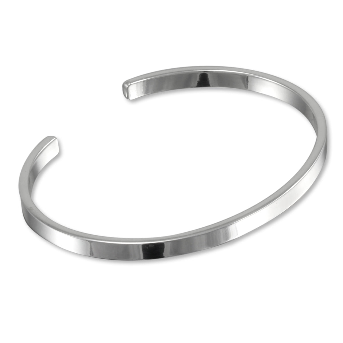 Bracelet jonc uni en argent sterling de 4 mm