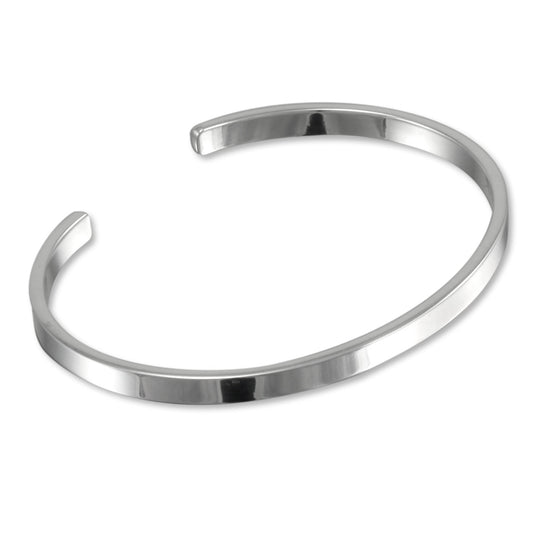 Bracelet jonc uni en argent sterling de 4 mm