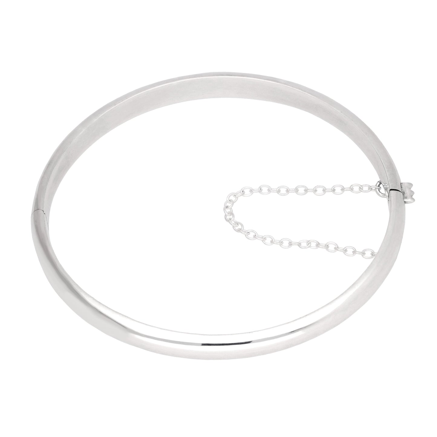 Bracelet jonc rond à charnière en argent sterling