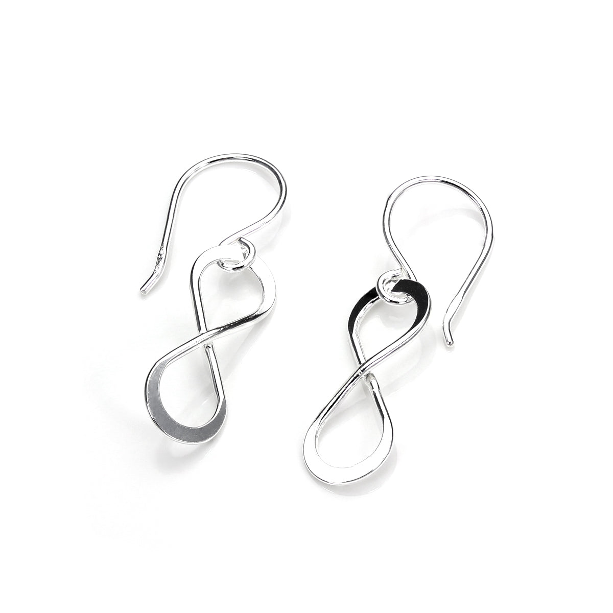 Boucles d'oreilles pendantes Infinity en argent sterling