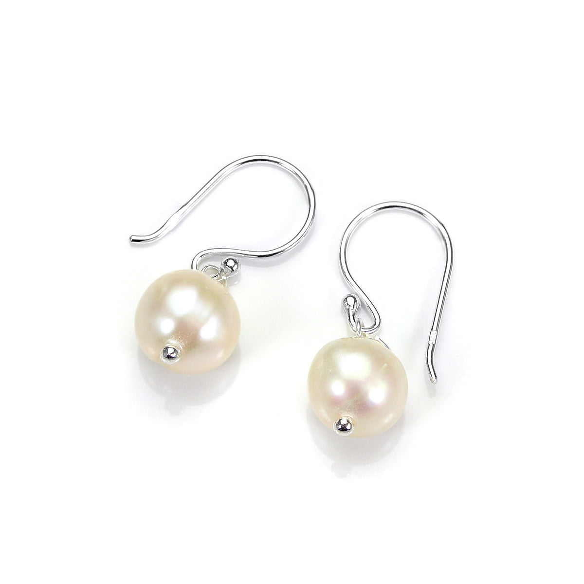Boucles d'oreilles pendantes en argent sterling avec perles d'eau douce de 9 mm