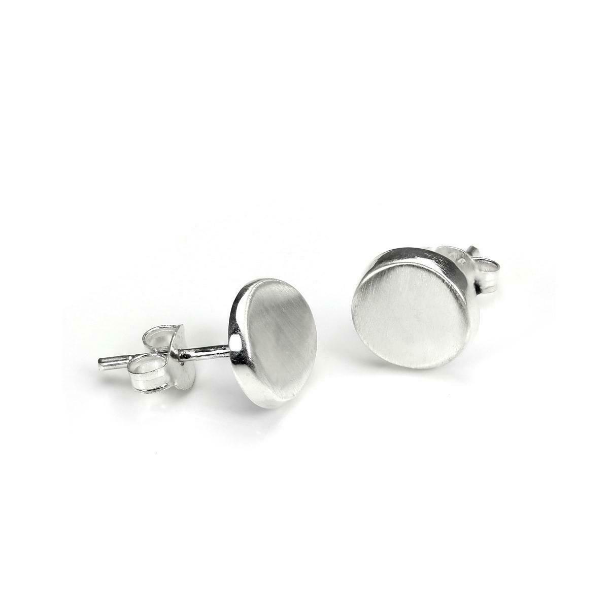 Boucles d'oreilles à tige en argent sterling brossé de 8 mm