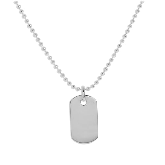 Collier avec pendentif en argent sterling avec plaque d'identité gravée