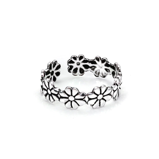 Bague d'orteil en argent sterling avec marguerite