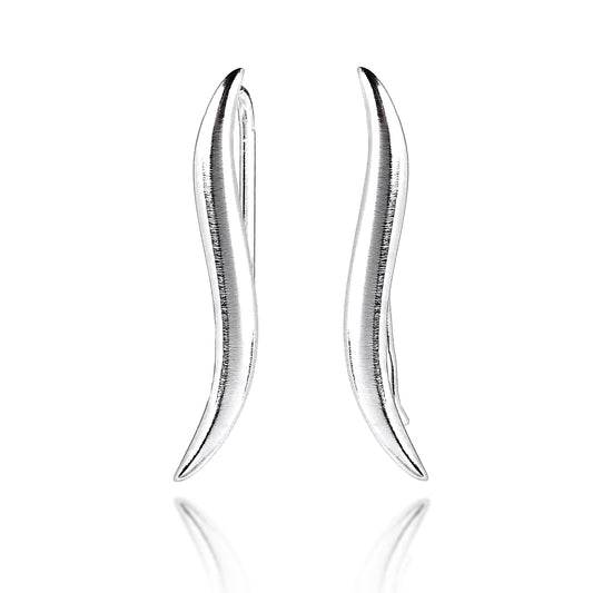 Boucles d'oreilles ondulées en argent sterling