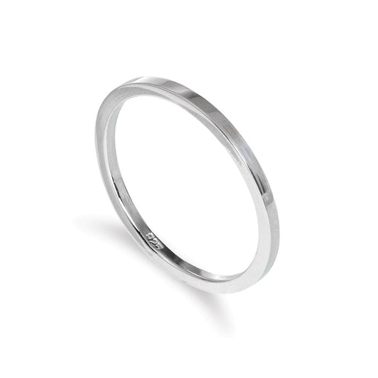 Bague empilable en argent sterling uni de 2 mm, taille IU