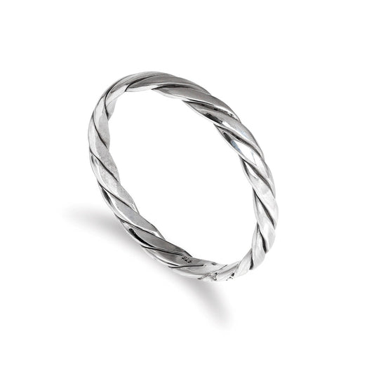 Bague empilable en argent sterling à motif torsadé de 2 mm, taille IU