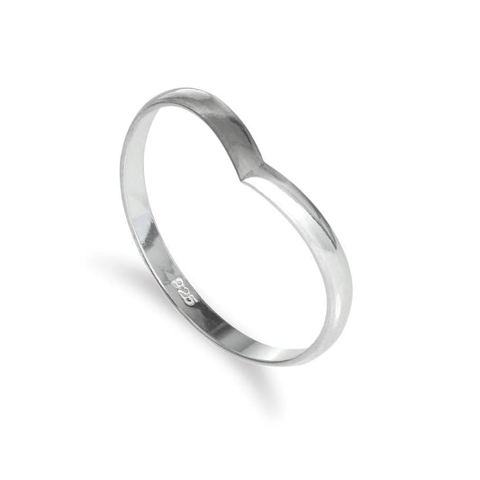 Bague empilable en argent sterling 2 mm avec motif simple en forme de bréchet, taille IU