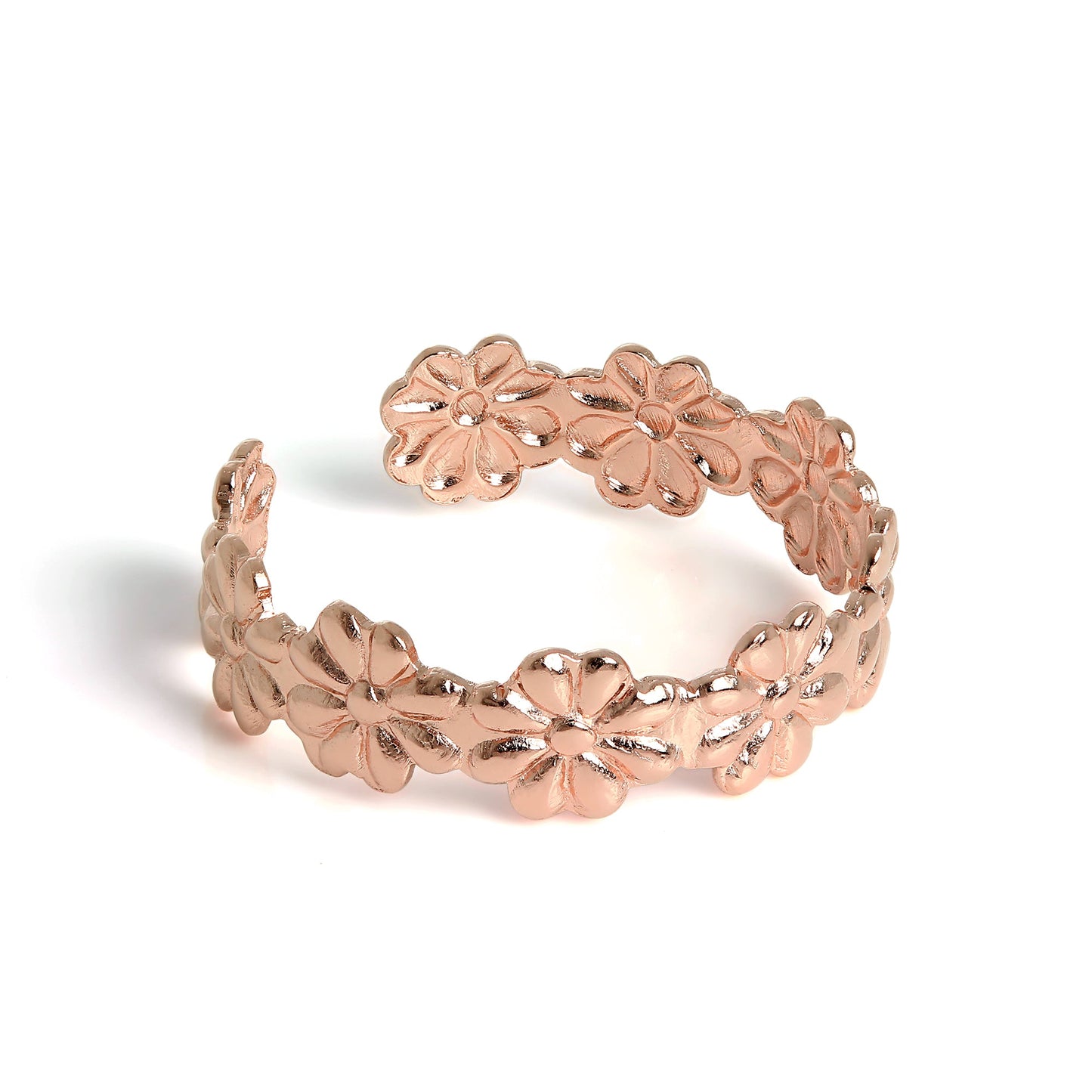 Bague d'orteil marguerite en argent sterling plaqué or rose