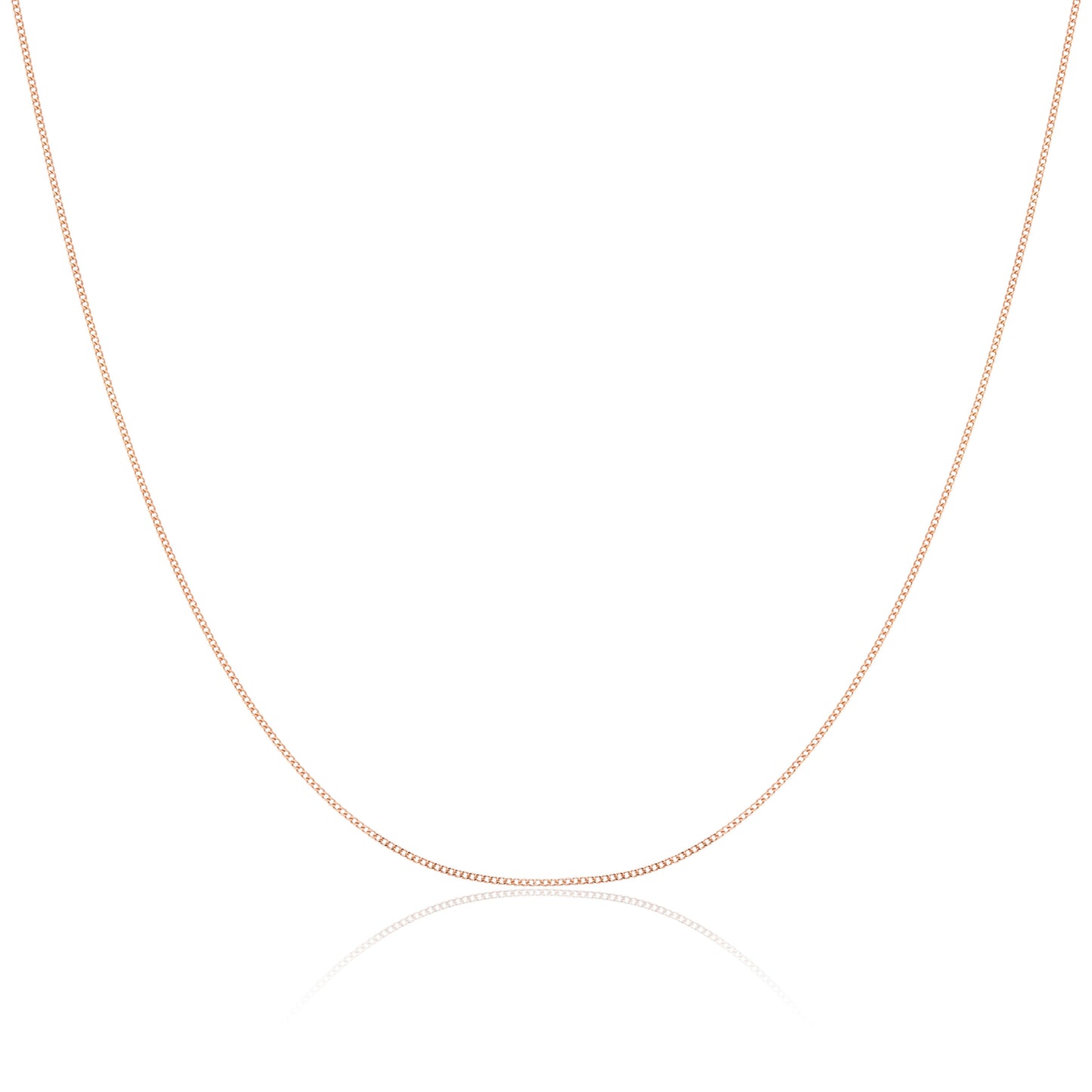 Chaîne gourmette en or rose 9 carats taille diamant