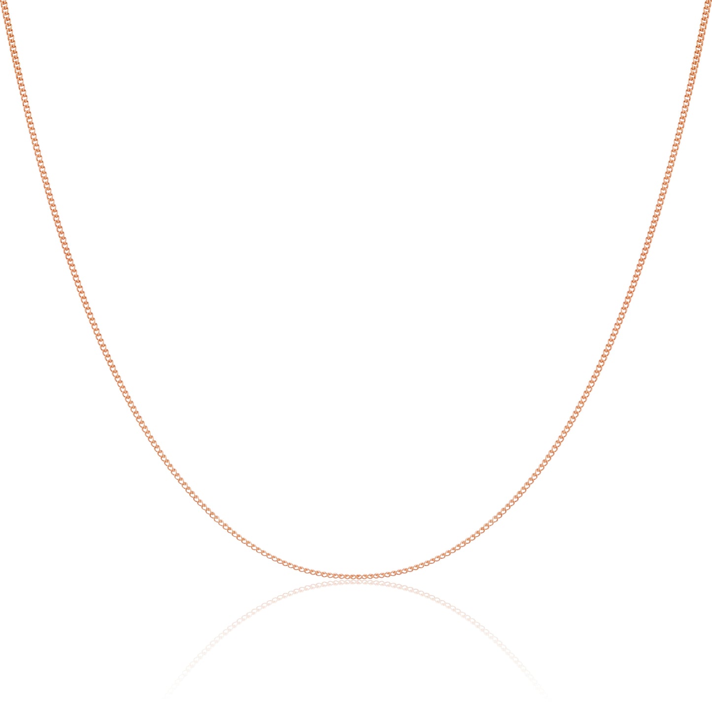 Chaîne gourmette en or rose 9 carats taille diamant de 40 à 50 cm