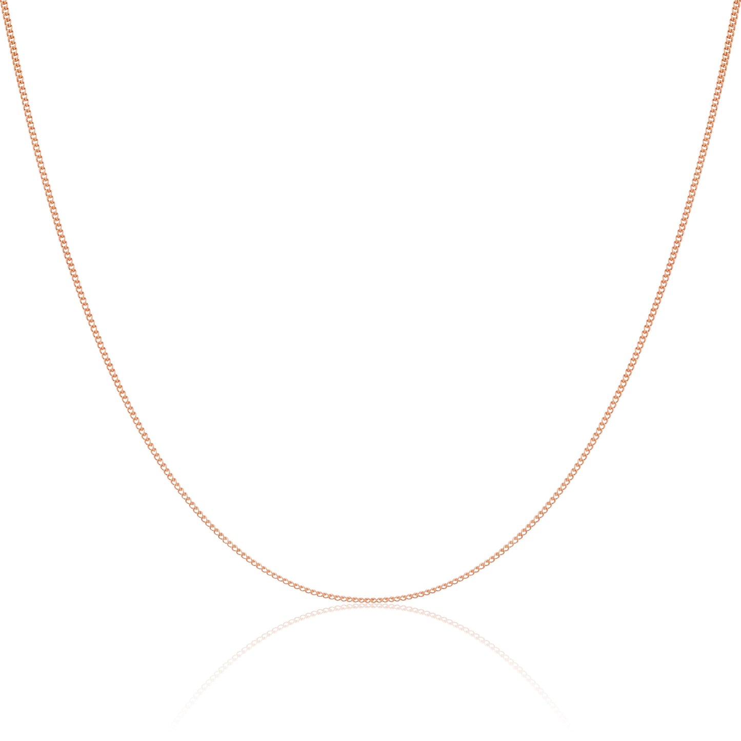Chaîne gourmette en or rose 9 carats taille diamant de 40 à 50 cm