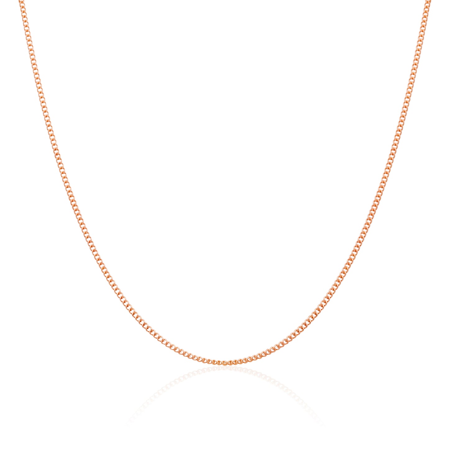 Chaîne gourmette en or rose 9 carats taille diamant