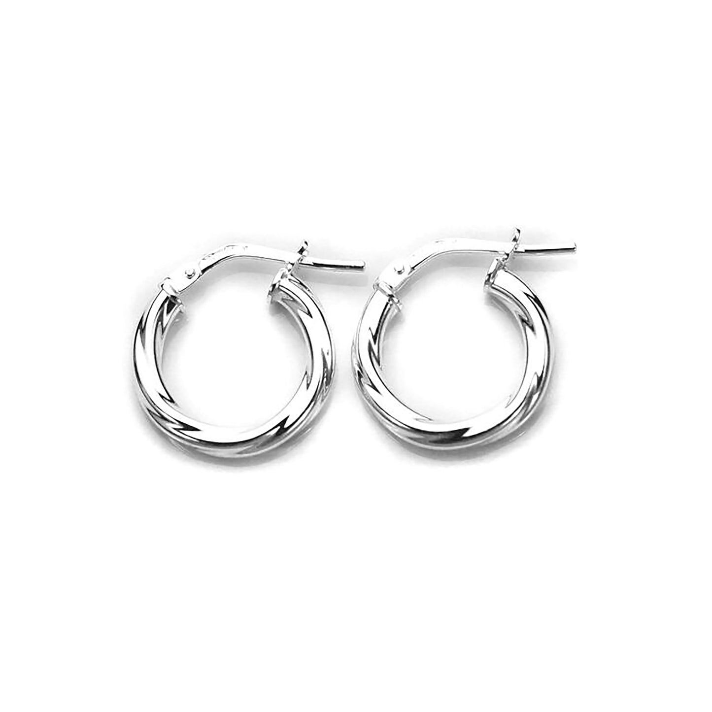 Boucles d'oreilles créoles en argent sterling torsadées de 2,5 mm