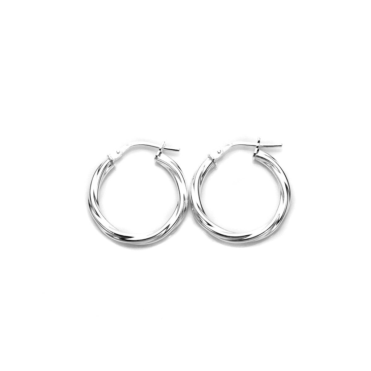 Boucles d'oreilles créoles en argent sterling torsadées de 2,5 mm