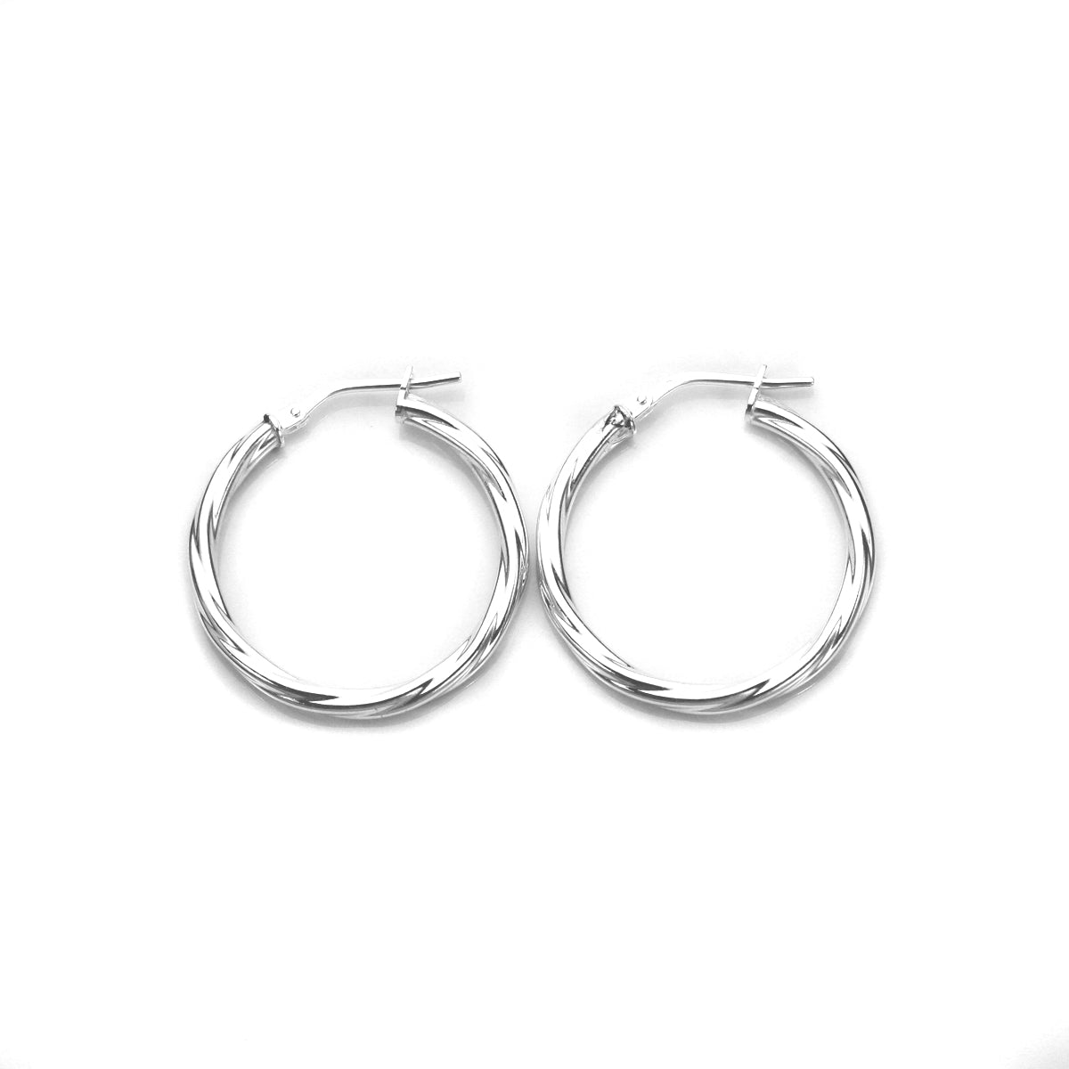 Boucles d'oreilles créoles en argent sterling torsadées de 2,5 mm