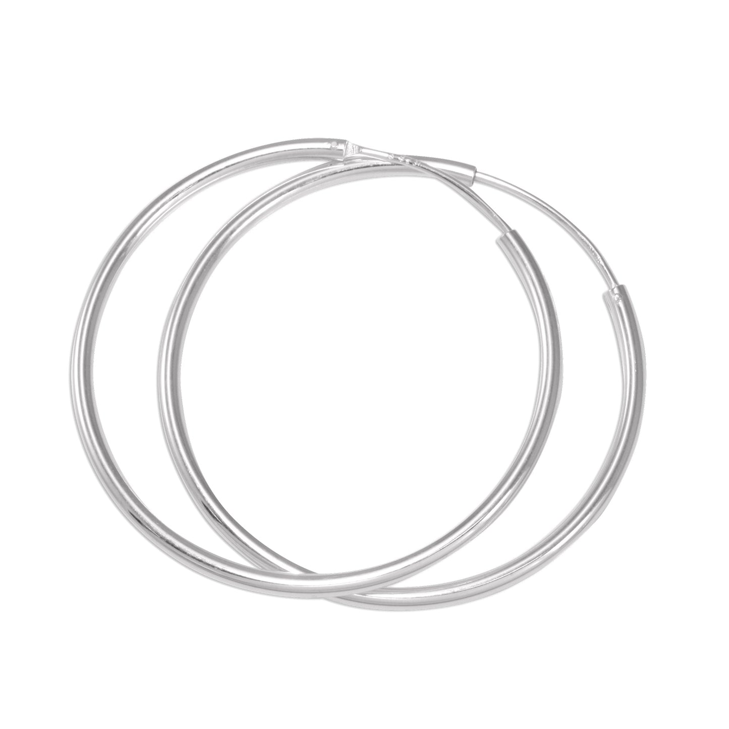 Boucles d'oreilles créoles en argent sterling de 1,5 mm