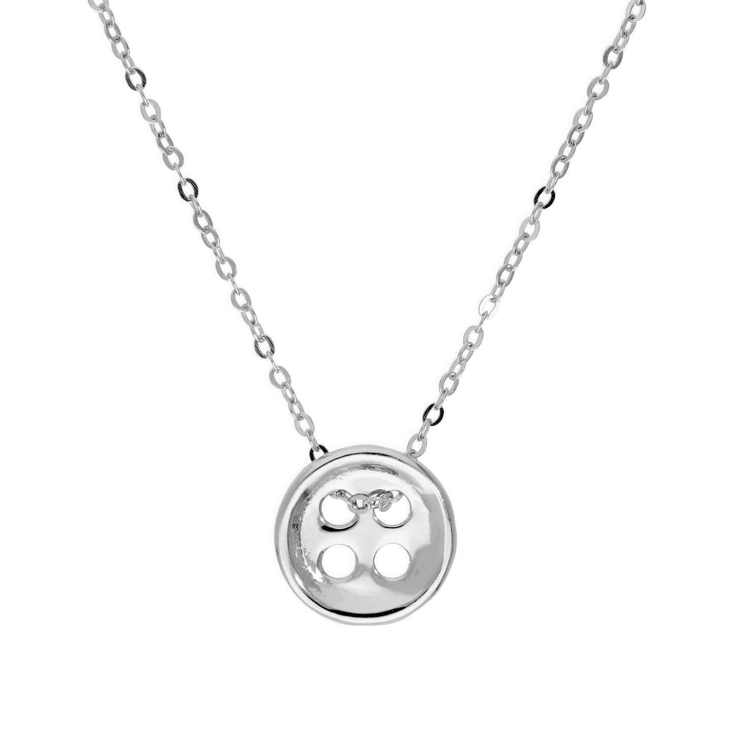 Collier bouton en argent sterling