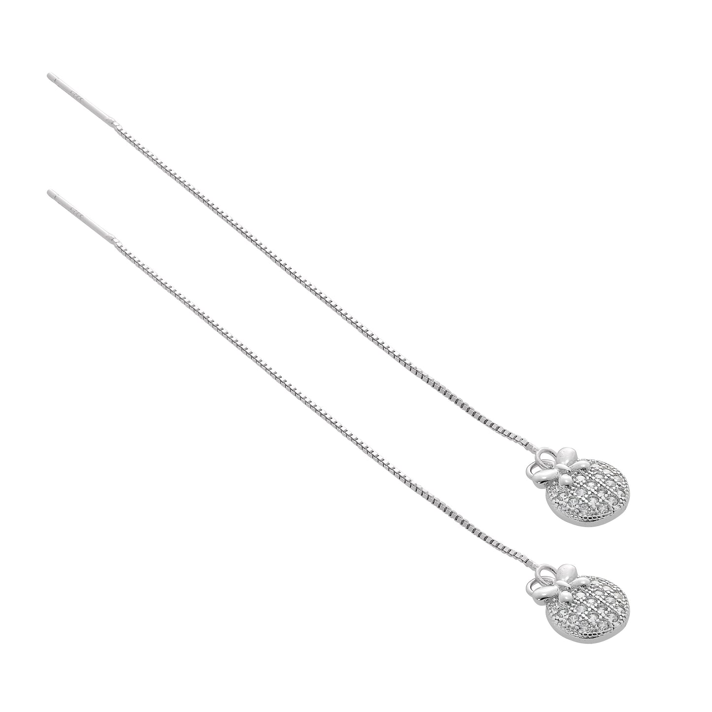 Boucles d'oreilles boules de Noël en argent sterling et cristal CZ transparent