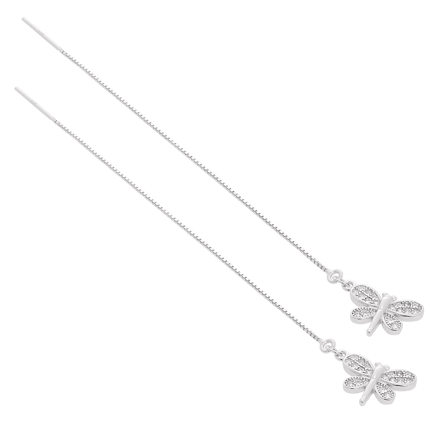 Boucles d'oreilles papillon en argent sterling et cristal CZ transparent