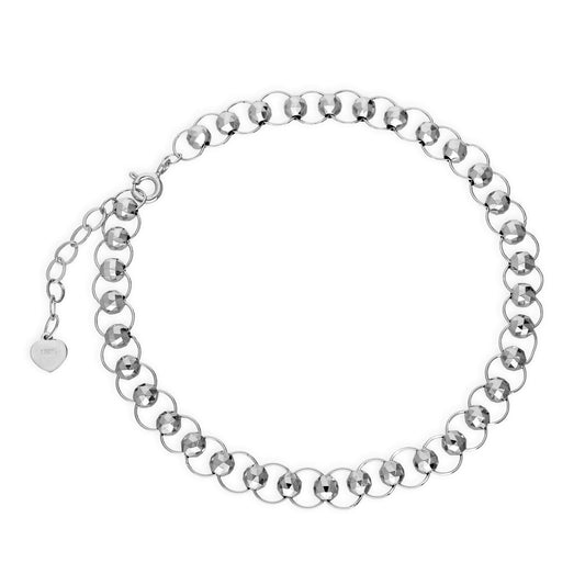 Bracelet en argent sterling avec perles et cercles