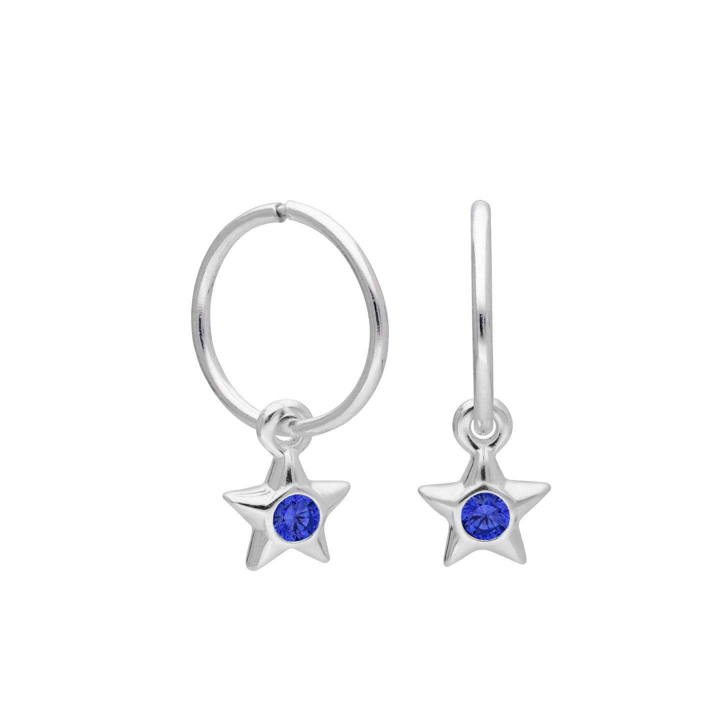 Boucles d'oreilles créoles dormeuses en argent sterling avec pierre de naissance en cristal CZ, 10 à 22 mm