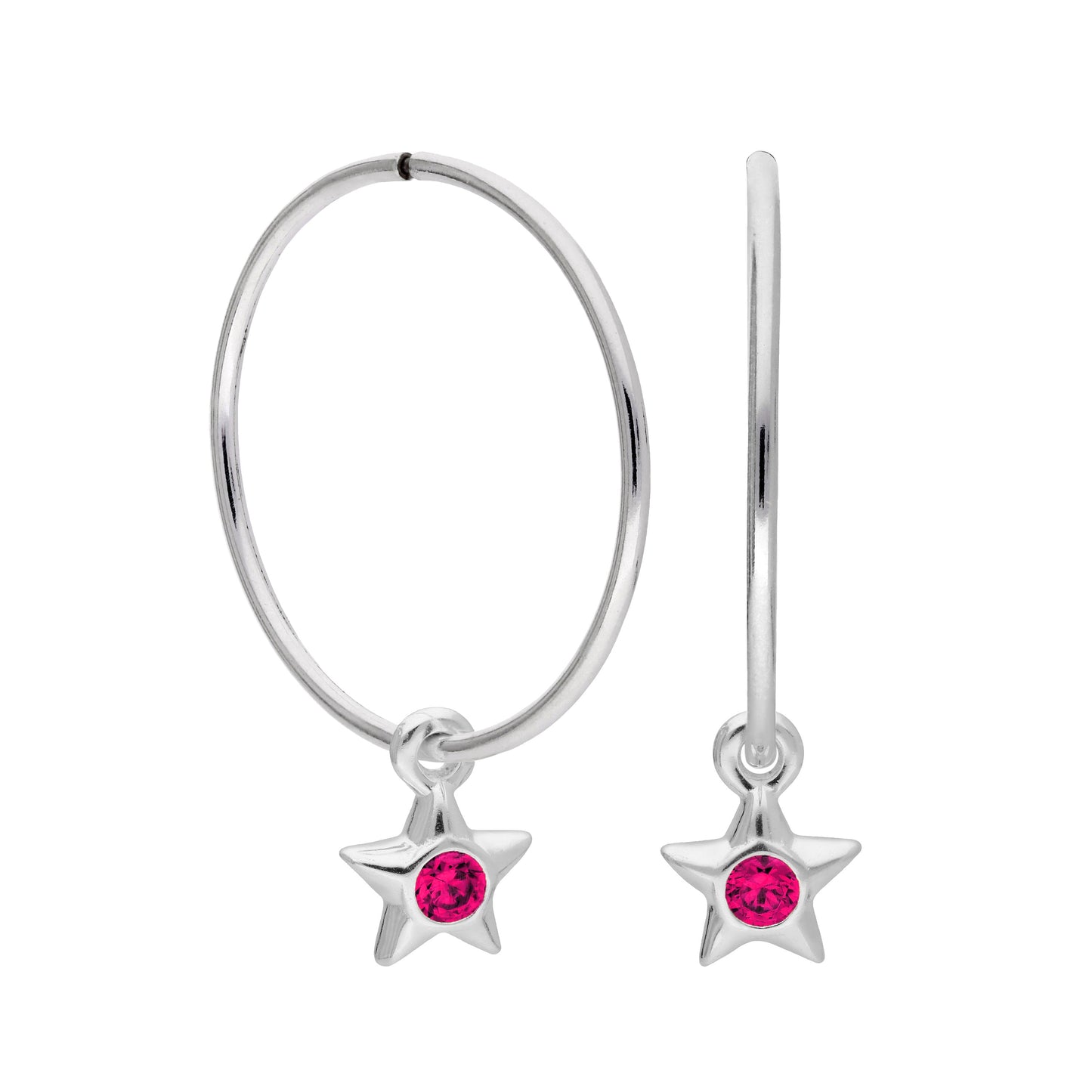 Boucles d'oreilles créoles dormeuses en argent sterling avec pierre de naissance en cristal CZ, 10 à 22 mm
