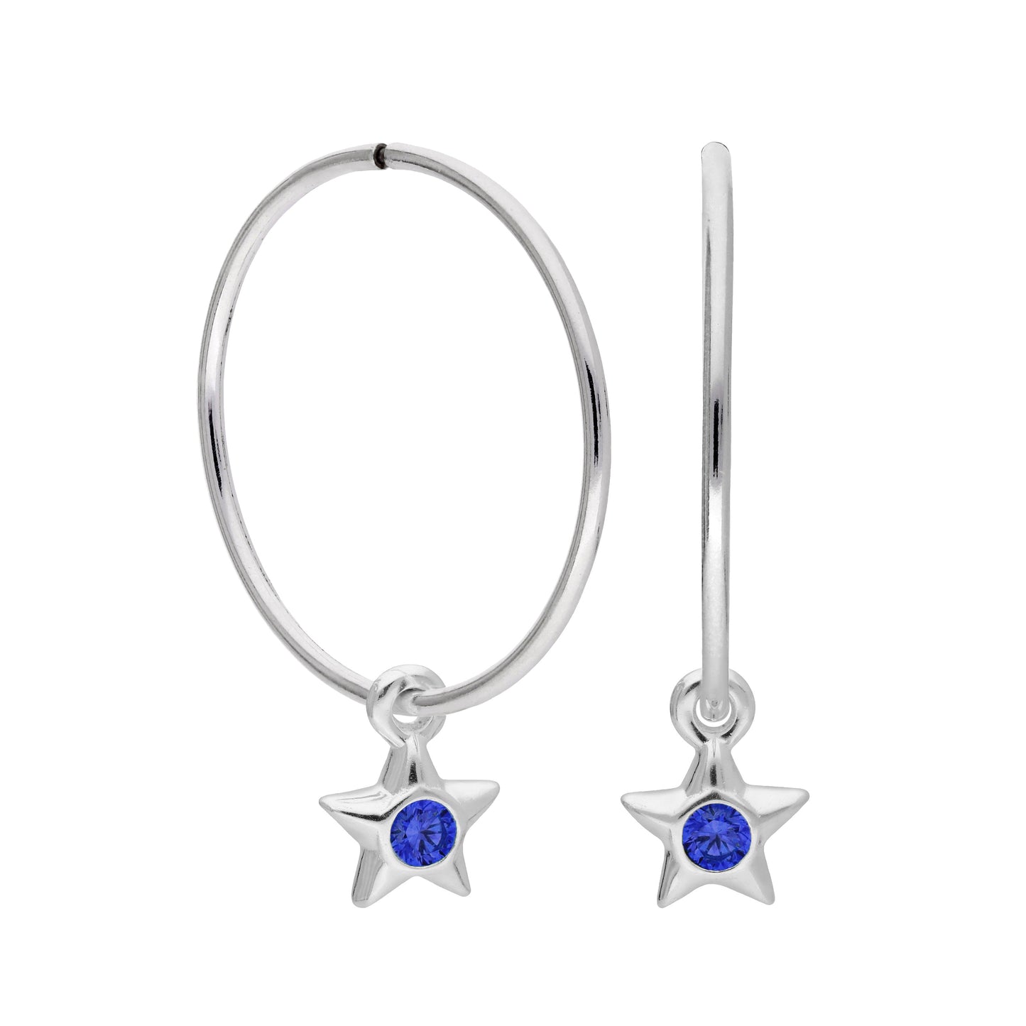 Boucles d'oreilles créoles dormeuses en argent sterling avec pierre de naissance en cristal CZ, 10 à 22 mm