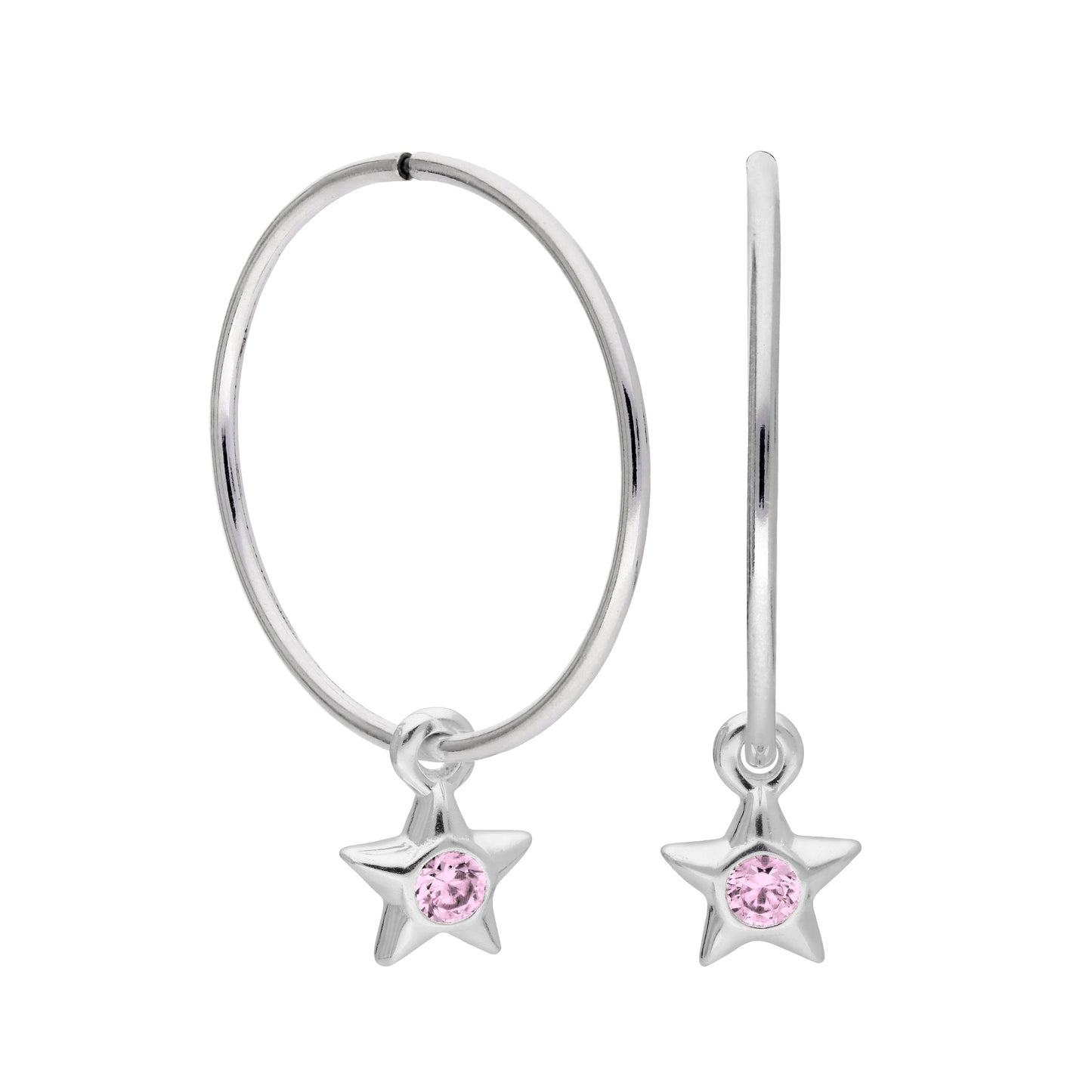 Boucles d'oreilles créoles dormeuses en argent sterling avec pierre de naissance en cristal CZ, 10 à 22 mm