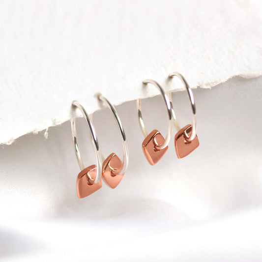 Boucles d'oreilles créoles en argent sterling plaqué or rose avec perles fines de 12 à 22 mm