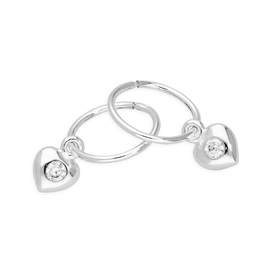 Boucles d'oreilles créoles dormeuses en argent sterling avec cristaux CZ de 10 à 22 mm