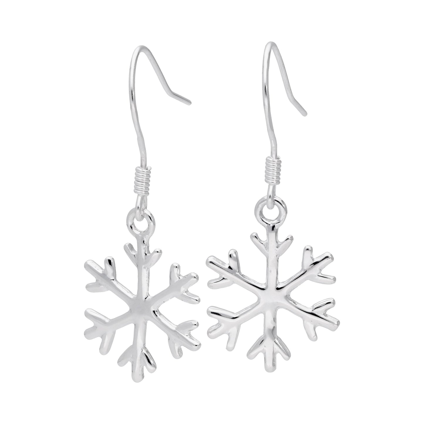 Boucles d'oreilles flocon de neige d'hiver en argent sterling
