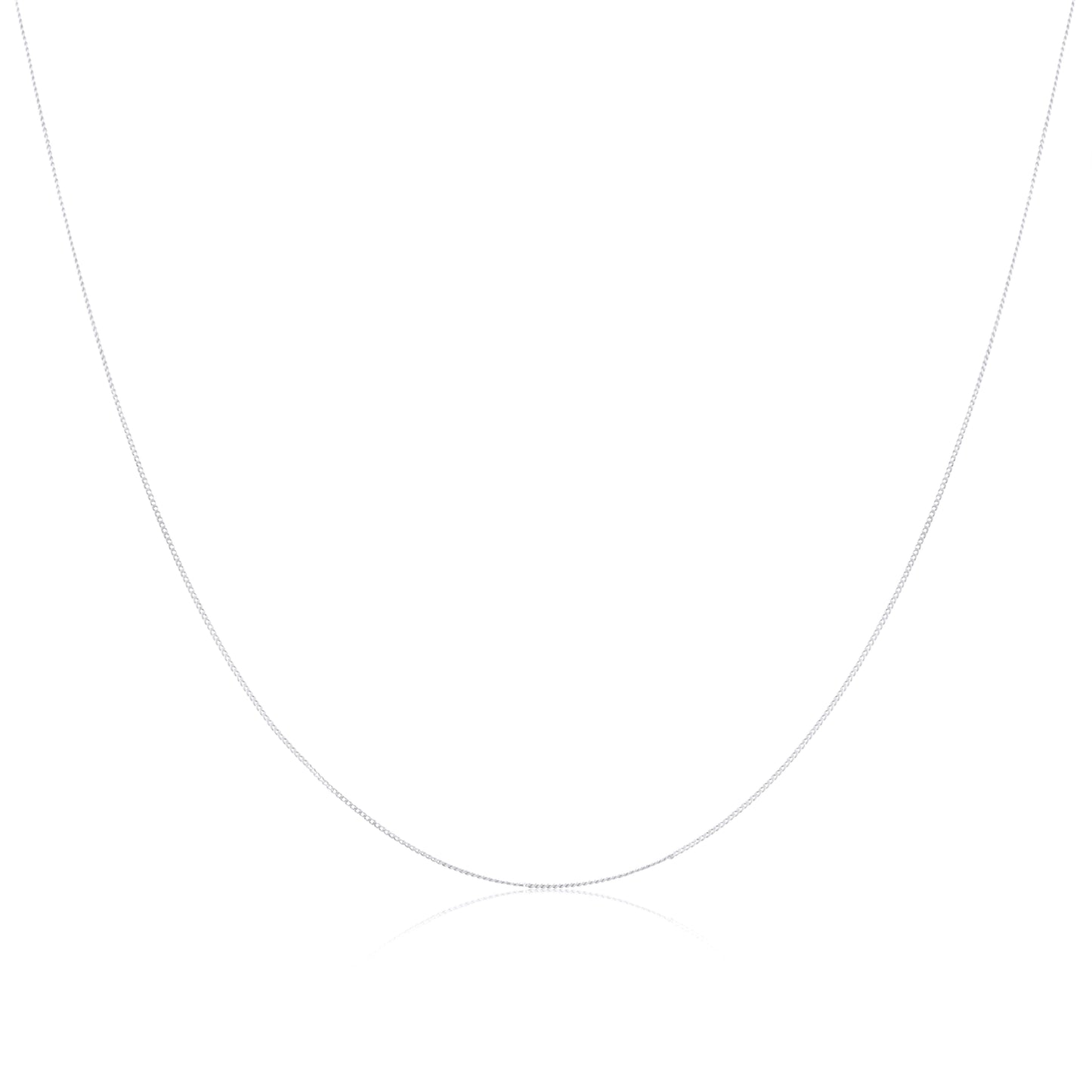 Chaîne gourmette en or blanc 9 carats taille diamant de 40 à 45 cm