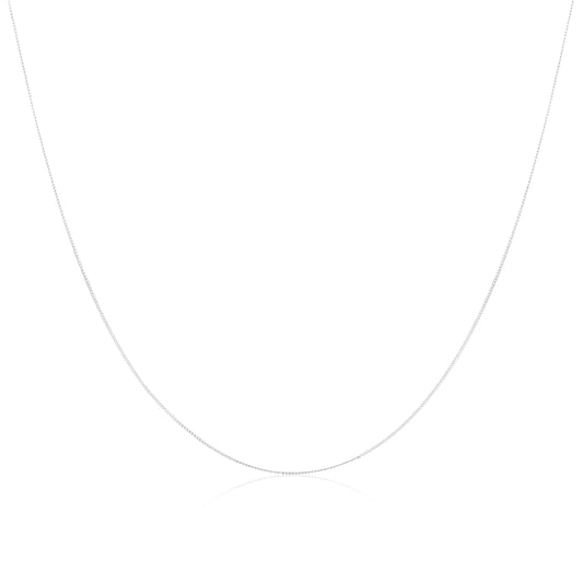 Chaîne gourmette en or blanc 9 carats taille diamant de 40 à 45 cm