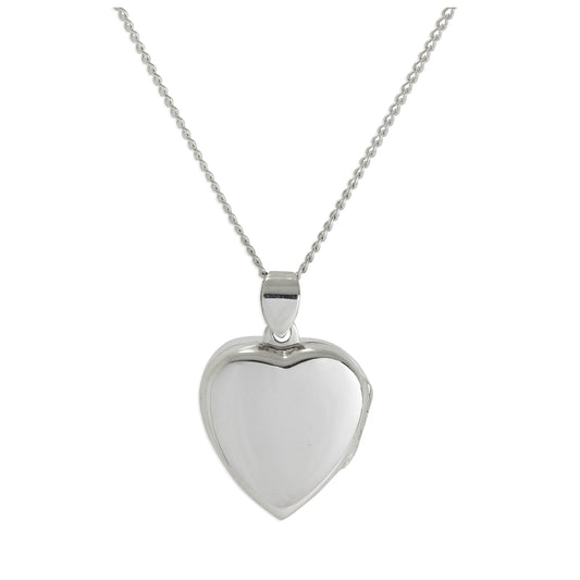 Médaillon en forme de cœur en argent sterling sur chaîne de 40 à 61 cm