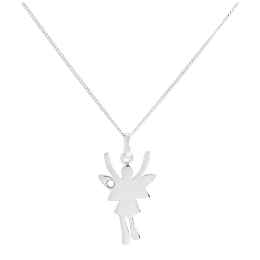 Collier pendentif fée funky en argent sterling et cristal de pierre de lune CZ, pierre de naissance de juin, 14 à 32 pouces