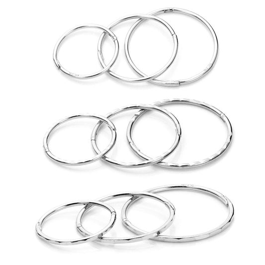 Boucles d'oreilles créoles à charnière en argent sterling