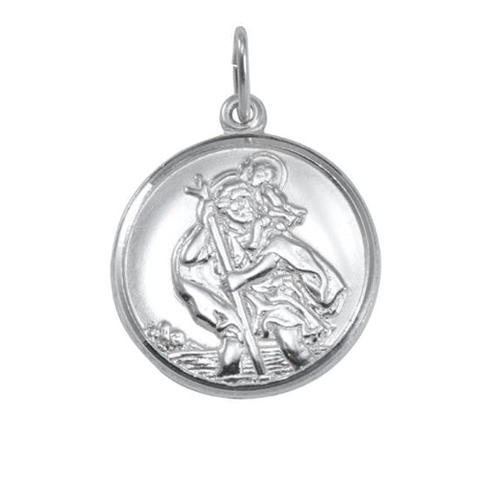 Pendentif Saint Christophe en argent sterling - Poli ou mat