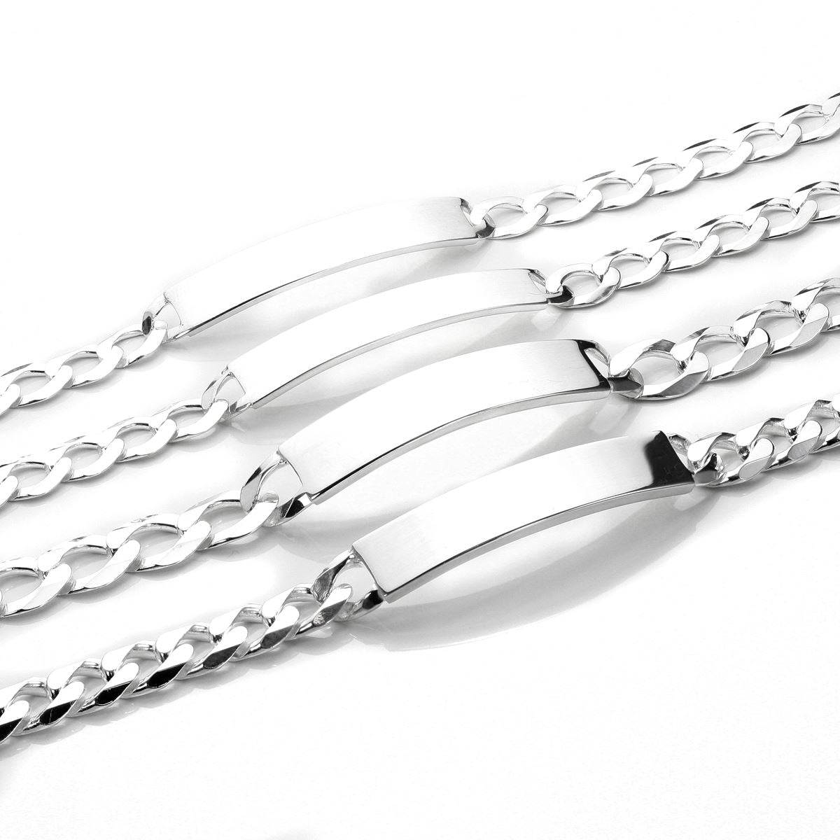 Bracelet plaque d'identité pour homme en argent sterling
