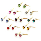 Boucles d'oreilles Andralok en or 9 carats avec cristal de 3 mm